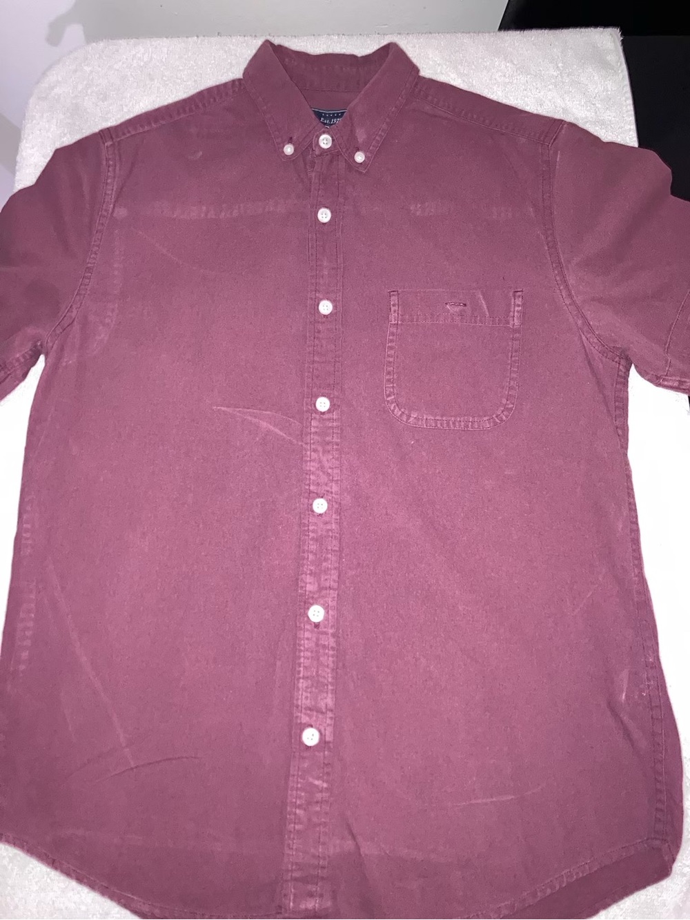 Topman Men's Button-Down Shirt - Wine
